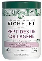 RICHELET® - Peptides de Collagène - Action anti-âge - Complément Alimentaire Peau – 12g/jour - 24 jours – Sans Sucres - 288g