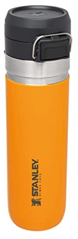 Stanley Quick Flip Trinkflasche Edelstahl 0.71L - Hält 12+ Stunden Kalt - Wasserflasche BPA-Frei - Spülmaschinenfest - Druckverschlussdeckel - Thermosflasche Auslaufsicher - Saffron