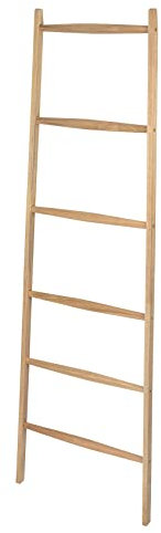 WENKO Handtuchleiter Mod. Acina, Handtuchhalter aus FSC® zertifiziertem Akazienholz zum Anlehnen an die Wand, mit 6 Handtuchstangen für Handtücher, Kleidung und Accessoires, 55 x 170,5 x 21 cm