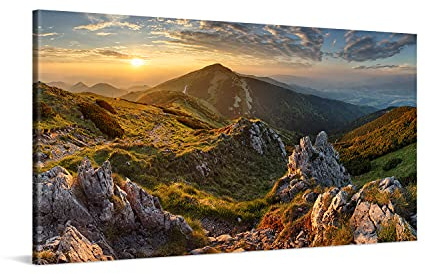 PICANOVA – bild på duk vy av bergen från Chleb 100 x 50 cm canvasbild – premium canvastryck – väggmålning konsttryck på 2 cm trä med kilram vardagsrum väggdekoration – berg