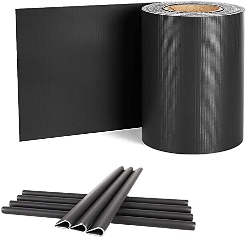 UISEBRT PVC Sichtschutzstreifen für Doppelstabmatten, 70 m x 19 cm Doppelstabmattenzaun, Blickdichte Zaunfolie inkl. 30 Befestigungsclips, Sichtschutzfolie Zaun für Gartenzaun und Balkon, Anthrazit