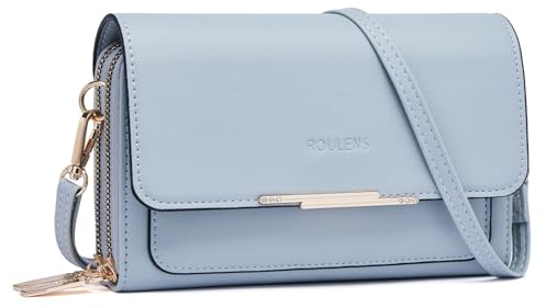 Roulens Klein Handy Umhängetasche,Damen Kleine Umhängetasche, Veganes Leder Crossbody Schultertasche Reisepass Handytasche mit Kartenschlitz Verstellbar Abnehmbar Schultergurt