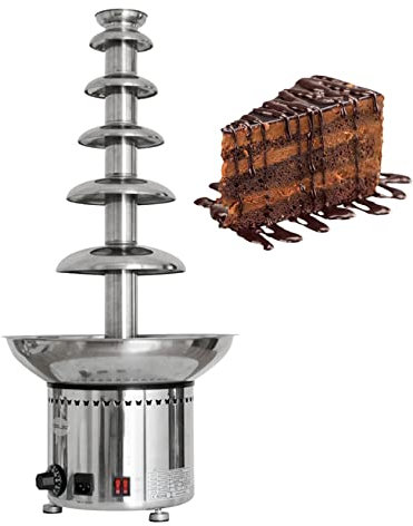 Fuente De Fondue De Chocolate Comercial, MáQuina De FusióN De Cascada De Chocolate Digital, MáQuina De FusióN De Salsa De Acero Inoxidable De 4/5/6/7 Niveles/MáQuina De Cascada De Chocolate,6Tiers