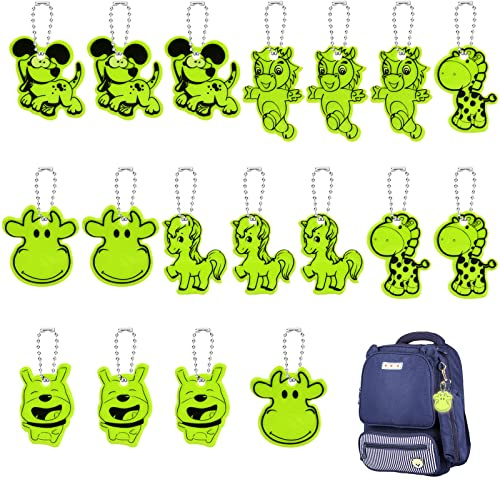 OSDUE Sicherheits Reflektor Anhänger, Kinder Reflektor Anhänger, Reflektierend Anhänger, für Schultasche Kleidung Rucksack Radfahren Gehen Laufen