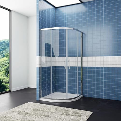 Aica Sanitär 80x80 90x90 100x100cm Duschabtrennung Duschkabine Eckeinstieg Dusche Sicherheitsglas H180/185/195/200cm Viertelkreis Quadrat