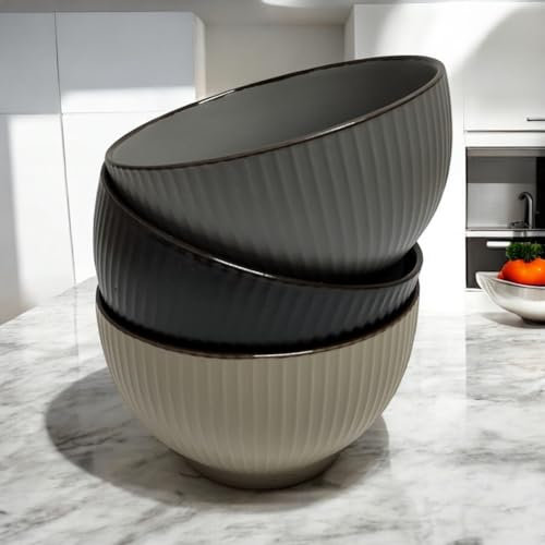 MIELIMON Pack de 3 Bol vidrio 15cm - cuenco para ensaladas de cristal