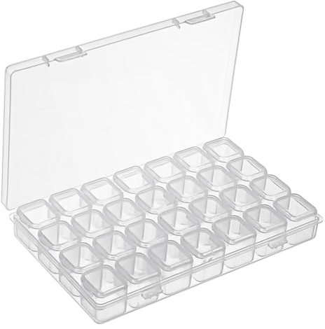 MumdoYAL sortierboxen für kleinteile，perlen aufbewahrungsbox，diamond painting zubehör，28 Compartments, Removable Bead Boxes，for Small Parts Nails Beads Rhinestones Jewellery