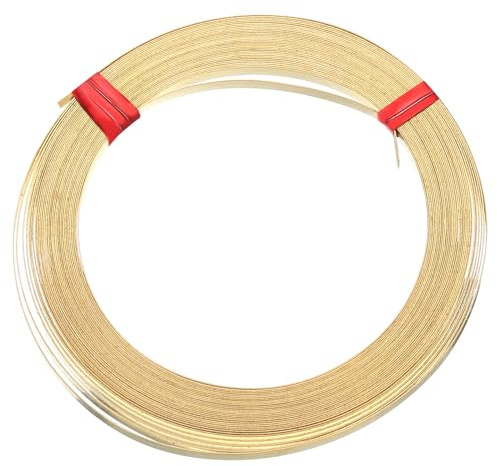 PATIKIL Calibre 30/0,25mm 3mm Ancho 19,69 Pies Plano Latón Alambre, Flexible Latón Bobina Alambre para Joyas Fabricación Bricolaje Pendientes Envolver Arte Artesanías, Latón