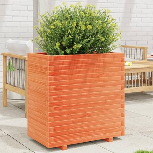Sufrk Jardinera Madera Jardinera Madera Exterior macetero Exterior jardineras de Madera Maciza de Pino marrón Cera 70x40x72,5 cm