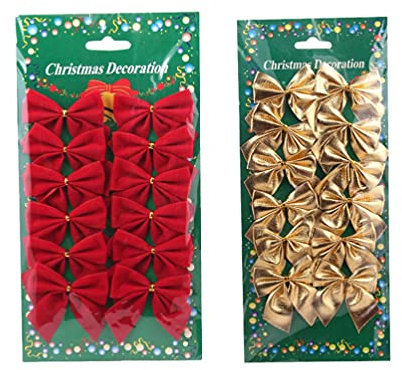 Cabilock 12 Kleine Weihnachtsschleifen Für Kränze: Kränze Schleifen Kleine Weihnachtsbaumschleifen Dekorative Weihnachtsschleifen Ornamente Für Bäume Weihnachtsdekorationsschleifen Drinnen