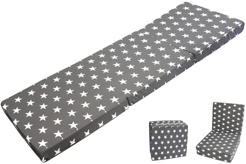 Sun Garden Faltmatratze Salsa 190 x 65 cm grau mit Sternenmotiv Matratze Gästebett