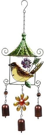 HOOLRZI Vintage colorato ferro carillon dipinto uccello farfalla metallo pendente ornamento giardino cortile patio Decors
