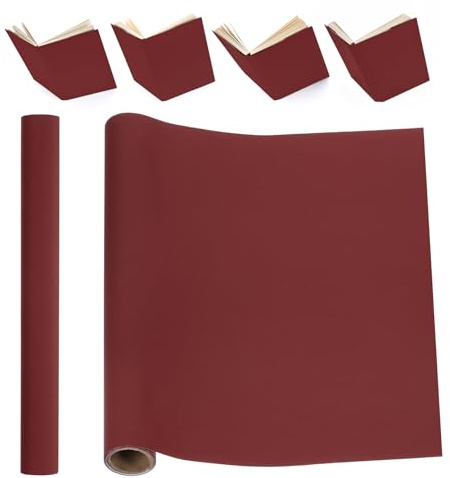 PATIKIL 40x16 Tela para encuadernación, Cubierta de lino para libros Reparación de encuadernación Tela para encuadernación para artes de libros Costura manualidades, Rojo oscuro