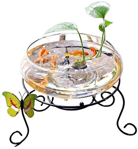 Flower Pots，Lotus Bowl Planter, Round Lotus Flowers Bowls, Clear Water Lily Bowls, Decorative Glass Bowl for Flowers Succulent Hydroponic Plant Fish Home Decor (1 piece)