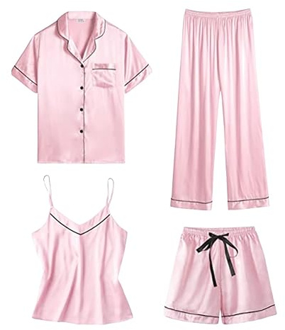 Pyjamasset för kvinnor bomull långärmad nedtill – breda ben myskläder set för kvinnor Storbritannien – nattkläder set nattdräkt pyjamas kort set bomull nattlinnen nattlinne plus size pyjamas myskläder