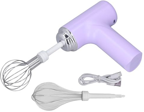 Hand Mixer, Handheld Electric Whisk Cordless Hand Mixer Electric Egg Beater Handheld Egg Whisk for Cream Salad Dressing (Violet)