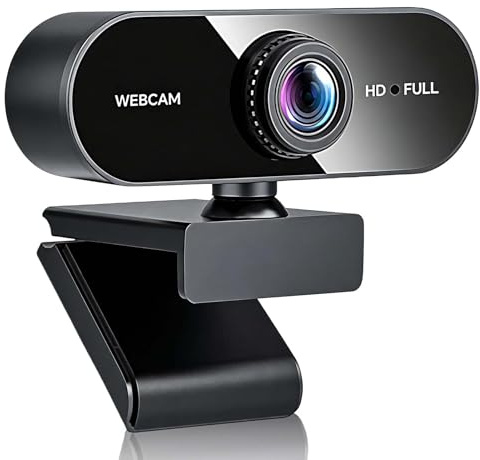 kcrnw Webcam for PC with Microphone Full HD 1080P USB Streaming Web Camera 125° View with Clip Plug and Play for Laptop Desktop Live Video Calls Streaming Gaming Online Classes