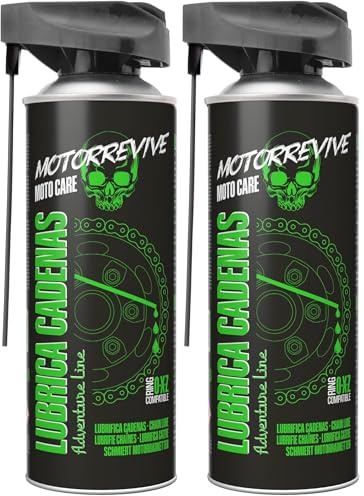 Motorrevive Lubricante de Cadenas Adventure Line para Motos Off-Road 380 ml. Grasa Líquida. Protección Resistente contra Barro, Agua y Corrosión. Adherencia Extrema. Ideal para Enduro y Trail.