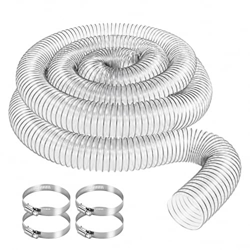 50 mm sugslang, transparent PVC dammuppsamlingsslang, dammslang, flexibel sugslang för våt-torr dammsugare, dammpump, verkstad, dammsugare och dammuppsamlare, 3 m längd
