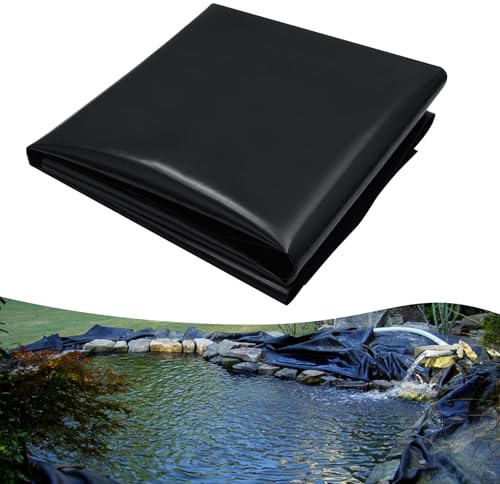Bellanny 2×6M Teichfolie, Premium PVC Teichfolien Schwarz HDPE Folie | Flexibel Dichtungsfolie Teichmembran Schwimmteich Gartenteich Teichplane für Fischteiche Brunnen Wassergarten Wasserfall-St.0,5mm