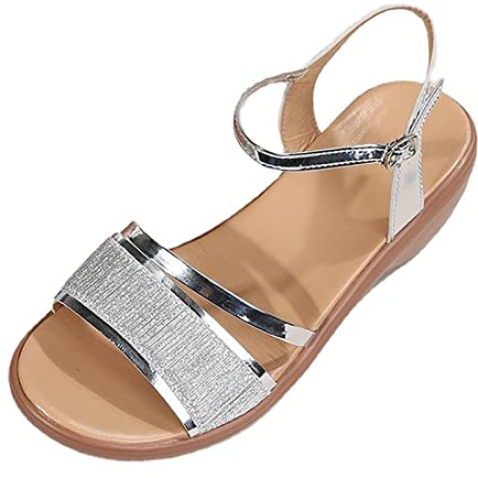 Genérico Sandalias Cuña Mujer Omen'S Summer New European American Comercio Exterior Wshoes Con Tacón Inclinado Y De Pez Slip On Zapatos Ortopédicos Marrones Zapatillas Para Fascitis Plantar