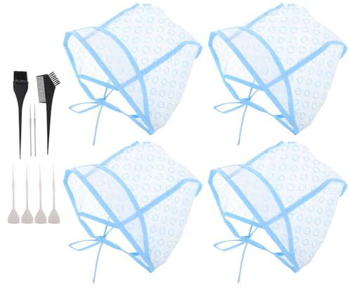 Garneck Kit 12 Pezzi Cuffia per Colpi di Luce Capelli Regolabile con Fori in Pvc e Metallo, Accessori per Parrucchiera Professionale, per Salone e Utilizzo Domestico
