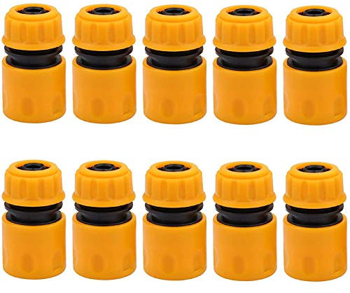 Schlauchverbinder 1/2 Zoll Kunststoff, 10 Stück Schlauchanschluss Wasserhahn, Gartenschlauch Anschluss Schnellkupplung Druckluft, Adapter Wasserhahn Gartenschlauch für Rohr Verbinden Gartengeräte