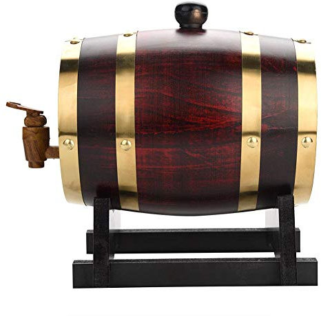 Oak Barrel - Dispensador de vino de roble vintage para vino, cerveza, licores, almacenamiento de 1,5 l / 3 l / 5 l / 10 l, barril de vino barril de roble barril de vino de roble(1.5L)