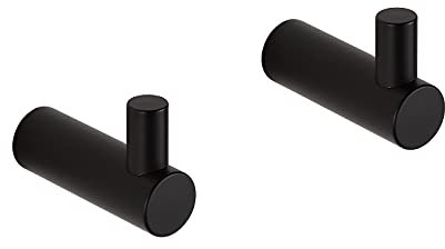 BVL Wandhaken Schwarz, 2 Stück Kleiderhaken Wand, Handtuchhaken 304 Edelstahl für Bad & Küche