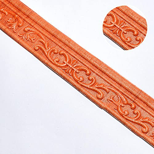 Dostear TapetenbordüRe Selbstklebende BordüRe Wand Wohnzimmer Tapeten Fliesenaufkleber Bad Dekoband Selbstklebend rot-Ahorn 8 X 230cm