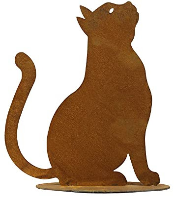 Bornhöft Gartenstecker Katze Mietze zum Stellen Metall Rost Gartendeko Edelrost rostige Gartendekoration