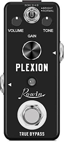 Rowin Plexion Distortion Pedal with Bright and Normal Mode for Electric Guitar Bass True Bypass LEF-324