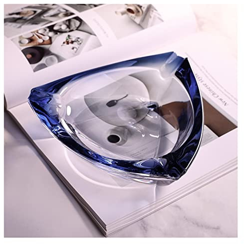 Leichter Luxus-Aschenbecher, transparenter Kristallglas-Aschenbecher für Raucher, modischer Zigaretten-Aschenbecher, Desktop-Raucher-Aschenbecher für Heimbüro-Dekoration (Farbe: B)