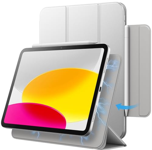 JETech Magnetische Hülle für iPad (A16) 11./10. Gen, Silber