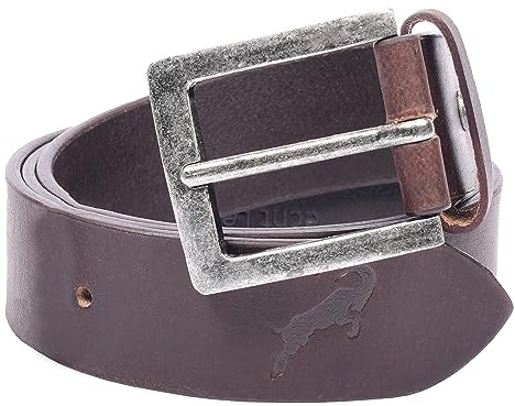 hodalump Jeans Gürtel Herren & Damen - Größe kürzbar - Ledergürtel Braun - Edler Gürtel Herren mit Edelstahl-Schnalle - Belt Leather