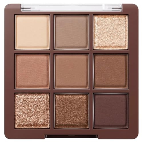 Erinde 9 Colors Eyeshadow Palette, Matte Shimmer Glitter Eye Shadow Palette Makeup, Highly Pigmented Long Lasting Waterproof, Natural Neutral Nude Eyeshadow Makeup Pallet, Chocolate Brown