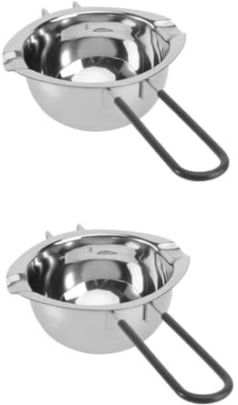 Ciieeo 2pcs Stainless Steel Resistant Melting Pot Milk Pots DIY Kitchen Easy Clean