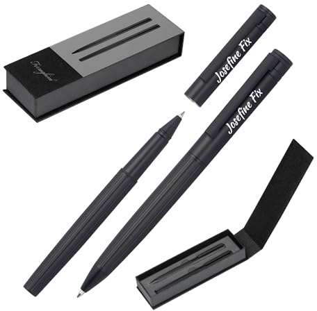 Schmalz® Schreibset Ferraghini mit Box Kugelschreiber und Rollerball mit Gravur | Großraummine | einzigartige Stifte mit Namen |personalisierte Geschenke | Großraummine | Metall | mit Wunschgravur