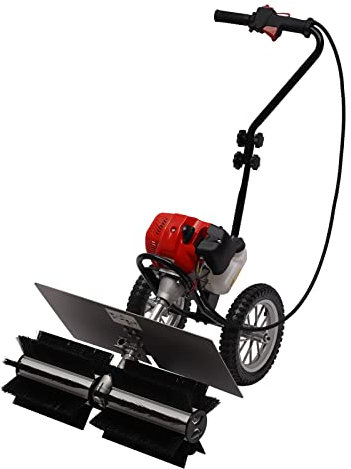 KEESUNG 43CC 2-Takt Benzin Kehrmaschine Motorbesen, Handheld Schneeschieber Motorbesen Schneeräumer Benzinmotor Besen Garten Besen Schneefräse für Häusern, Schulen, Baustellen, Sanitäranlagen