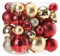 Sea Team Lot de 36 Boules de Noël en Plastique incassable avec ficelles - Décorations à Suspendre pour Sapin de Noël, fêtes, Mariage - Rouge et doré - 40 mm à 80 mm