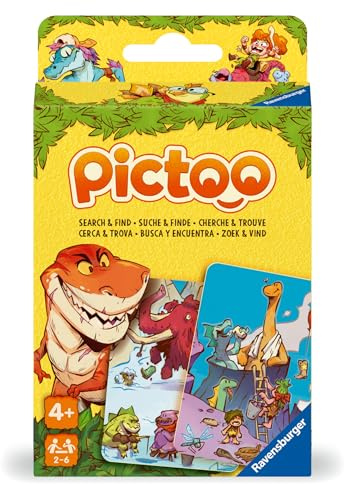 Ravensburger - PICTOO: Dino, Gioco di carte, 4+ anni, 2-6 giocatori