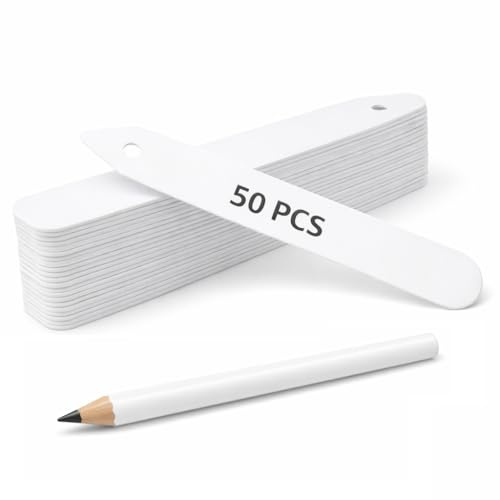 Plant Labels for Outdoor Plants 50 Pcs Waterproof Plastic Nursery Garden Plant Tags White Plant Markers for Seed, Herb, Seedling, Vegetables, Flower, Potted Plant - Concept4u