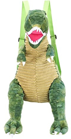 Siepificius Linda mochila para niños pequeños, dinosaurios, bolsas de peluche, regalo verde