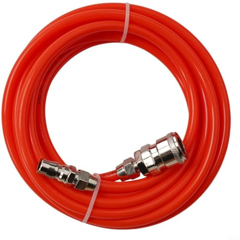 5 M Heavy Duty Air Compressor Hose For Pneumatic Straight Pipe, Tube Air Hose Line For Air Compressor Fitting Or Fluid Transfer Red