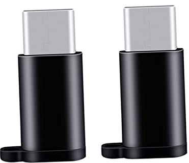 Happyyami Usb Type c Adapter Micro Usb Female to Usb-c Male Charging Converter with Keychain Accessory for Devices Black Easy Plug and Play Portable Widely Compatible