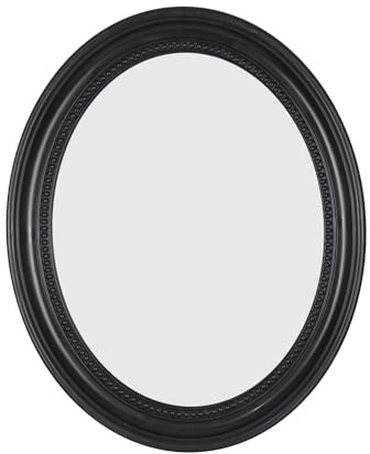 Funerom Oval Badezimmerspiegel Schlafzimmer Spiegel Wandspiegel (Black, 50.8 x 40.6 cm)