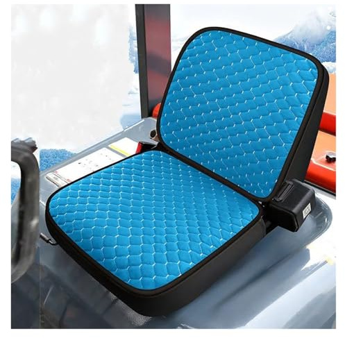 Punxdda Autschonbezüge Sitzbezug Für Bagger Gabelstapler Baufahrzeuge Landwirtschaftliche Fahrzeuge Universell Einsetzbar Warme Sitzmatte Aus Kurzem Plüsch(Style B - Blue)