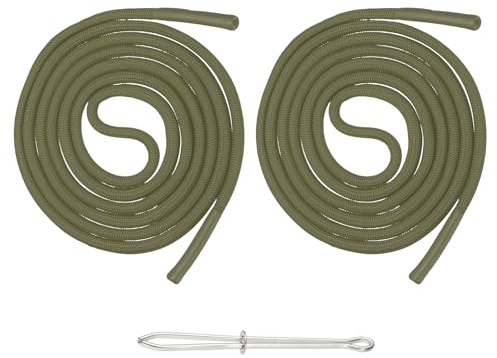 sourcing map 2 cordones de cordón de repuesto de 53 pulgadas, herramienta de costura con cordón con fácil enhebrador para sudadera, pantalones, chaquetas, pantalones, abrigos, bolsas, color verde