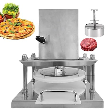 Sfogliatrice Manuale Macchina per uso domestico commerciale, pressa per pasta elettrica antiaderente per impasto per pizza, acciaio inossidabile, facile da pulire, per pizzerie e ristoranti