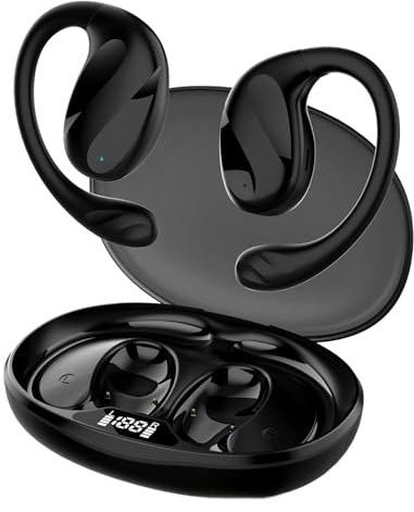 Bluetooth Headphones Open Ear Headphones Wireless Bluetooth Air Bone Conduction Headphones Head Set 40 Hours Playback IPX4 Waterproof Ear Buds Over-Ear Earphones, for Sports/Workout/Gym/Running (TW10)
